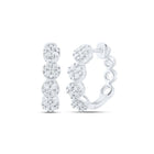 10K White Gold Diamond Hoop Earrings 1 Cttw - Splendid Jewellery