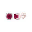10K Rose Gold Ruby Earrings 1/10 Cttw - Splendid Jewellery