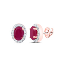 Load image into Gallery viewer, 10K Rose Gold Luxury Ruby Earrings - Splendid Jewellery