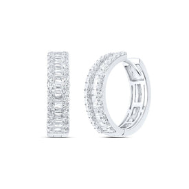 Diamond Hoop Earrings 1 3/8 Cttw - Splendid Jewellery