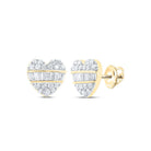Heart Diamond Earrings in 10K Yellow Gold - Splendid Jewellery
