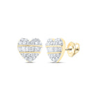 Heart Diamond Earrings in 10K Yellow Gold - Splendid Jewellery