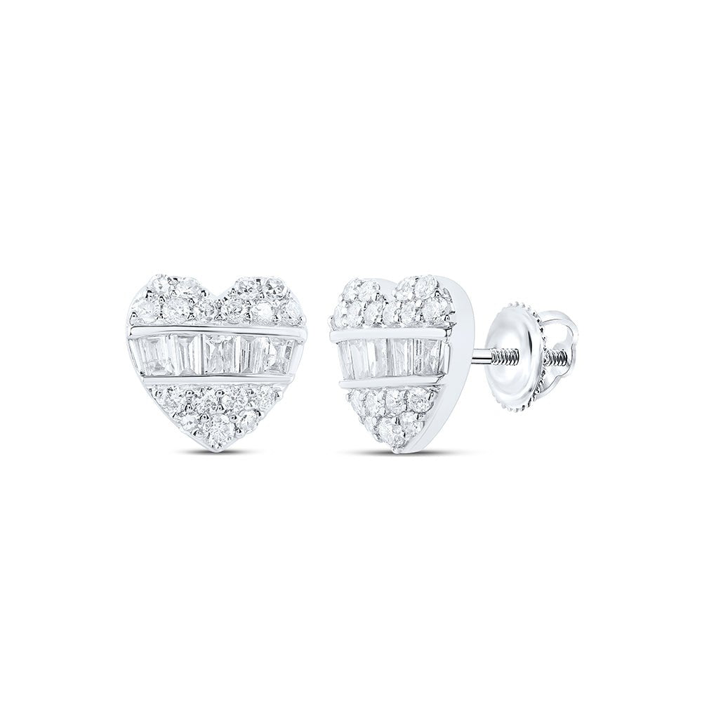 10K White Gold Modern Diamond Earrings with Natural Sparkle - Splendid Jewellery