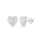 10K White Gold Modern Diamond Earrings with Natural Sparkle - Splendid Jewellery
