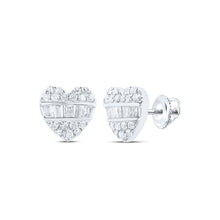 Load image into Gallery viewer, 10K White Gold Modern Diamond Earrings with Natural Sparkle - Splendid Jewellery