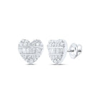10K White Gold Modern Diamond Earrings with Natural Sparkle - Splendid Jewellery