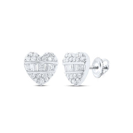 10K White Gold Modern Diamond Earrings with Natural Sparkle - Splendid Jewellery