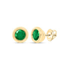 10K Yellow Gold Emerald Earrings for Everyday Wear - Splendid Jewellery