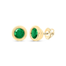 Load image into Gallery viewer, 10K Yellow Gold Emerald Earrings for Everyday Wear - Splendid Jewellery
