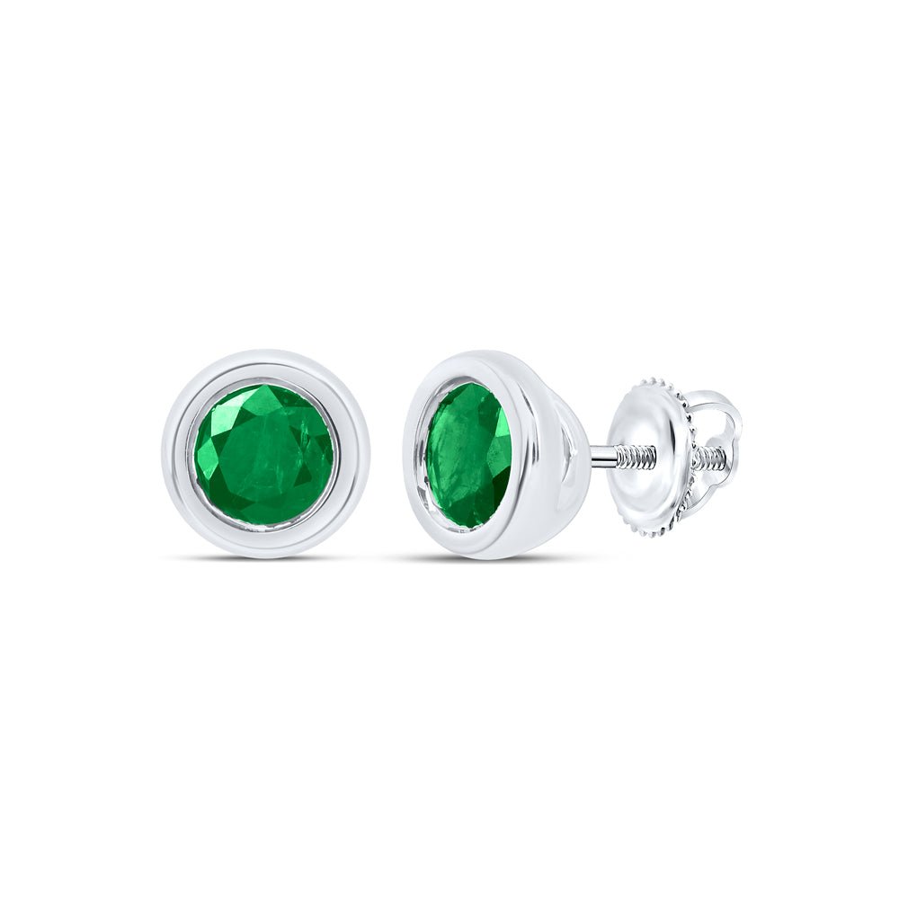 Emerald Earrings in 10K White Gold - Splendid Jewellery