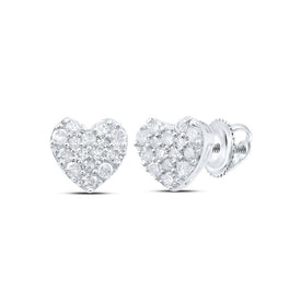Sterling Silver Diamond Stud Earrings 1/10 Cttw Gift Edition - Splendid Jewellery