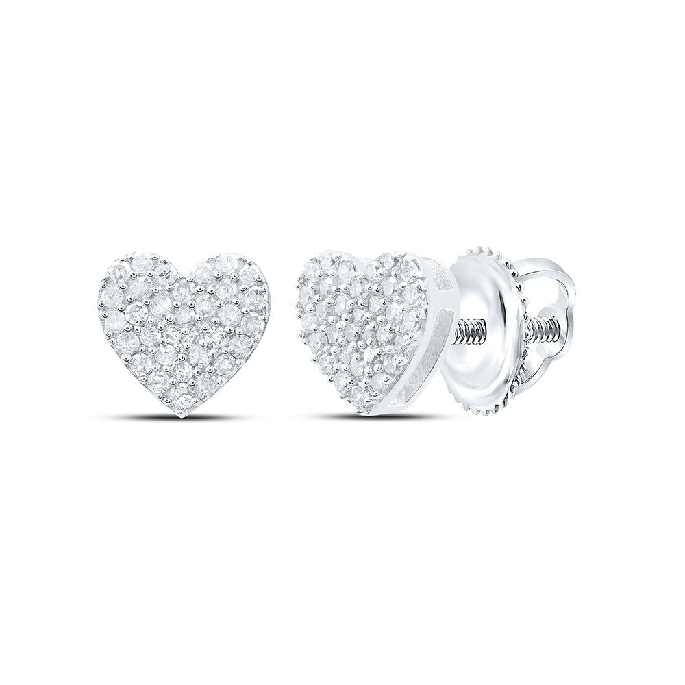 Heart Diamond Stud Earrings 1/4 Cttw with Elegant Styling - Splendid Jewellery