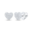 Heart Diamond Stud Earrings 1/4 Cttw with Elegant Styling - Splendid Jewellery