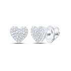 Heart Diamond Stud Earrings 1/4 Cttw with Elegant Styling - Splendid Jewellery