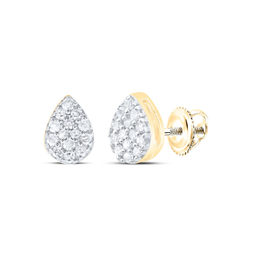 Pear Diamond Stud Earrings 1/10 Cttw - Splendid Jewellery
