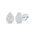 Sterling Silver Modern Diamond Earrings with Natural Sparkle - Splendid Jewellery