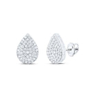 Sterling Silver Diamond Stud Earrings 3/8 Cttw - Splendid Jewellery