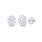 Oval Diamond Stud Earrings 1/10 Cttw - Splendid Jewellery