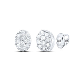 Oval Diamond Stud Earrings 1/10 Cttw - Splendid Jewellery