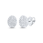 Sterling Silver Elegant Stud Earrings with Diamond with Elegant Styling - Splendid Jewellery