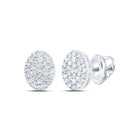 Sterling Silver Elegant Stud Earrings with Diamond with Elegant Styling - Splendid Jewellery