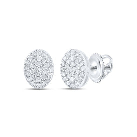 Sterling Silver Elegant Stud Earrings with Diamond with Elegant Styling - Splendid Jewellery