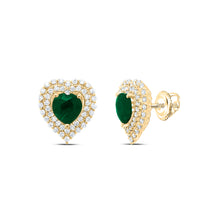 Load image into Gallery viewer, 14K Yellow Gold Emerald Earrings for Everyday Wear with Elegant Styling - Splendid Jewellery