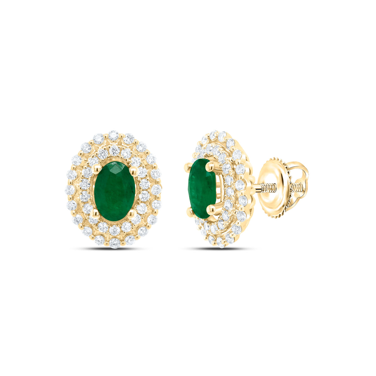 Oval Emerald Earrings 1/2 Cttw - Splendid Jewellery