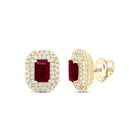 Ruby Earrings in 14K Yellow Gold with Fine Detail - Splendid Jewellery