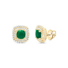 14K Yellow Gold Emerald Earrings 5/8 Cttw - Splendid Jewellery