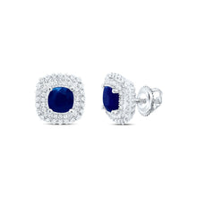 Load image into Gallery viewer, 14K White Gold Gift - Ready Blue Sapphire Earrings with Elegant Styling - Splendid Jewellery