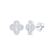 Load image into Gallery viewer, 10K White Gold Diamond Earrings for Everyday Wear for Everyday Wear - Splendid Jewellery