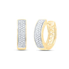 10K Yellow Gold Diamond Hoop Earrings with Fine Detail - Splendid Jewellery