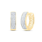 10K Yellow Gold Diamond Hoop Earrings with Fine Detail - Splendid Jewellery