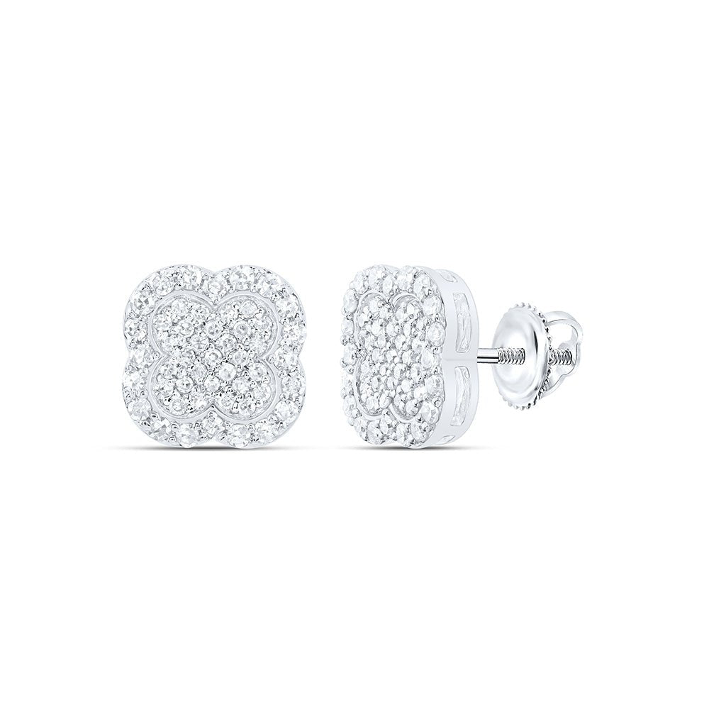 Diamond Earrings in 10K White Gold with Elegant Styling - Splendid Jewellery
