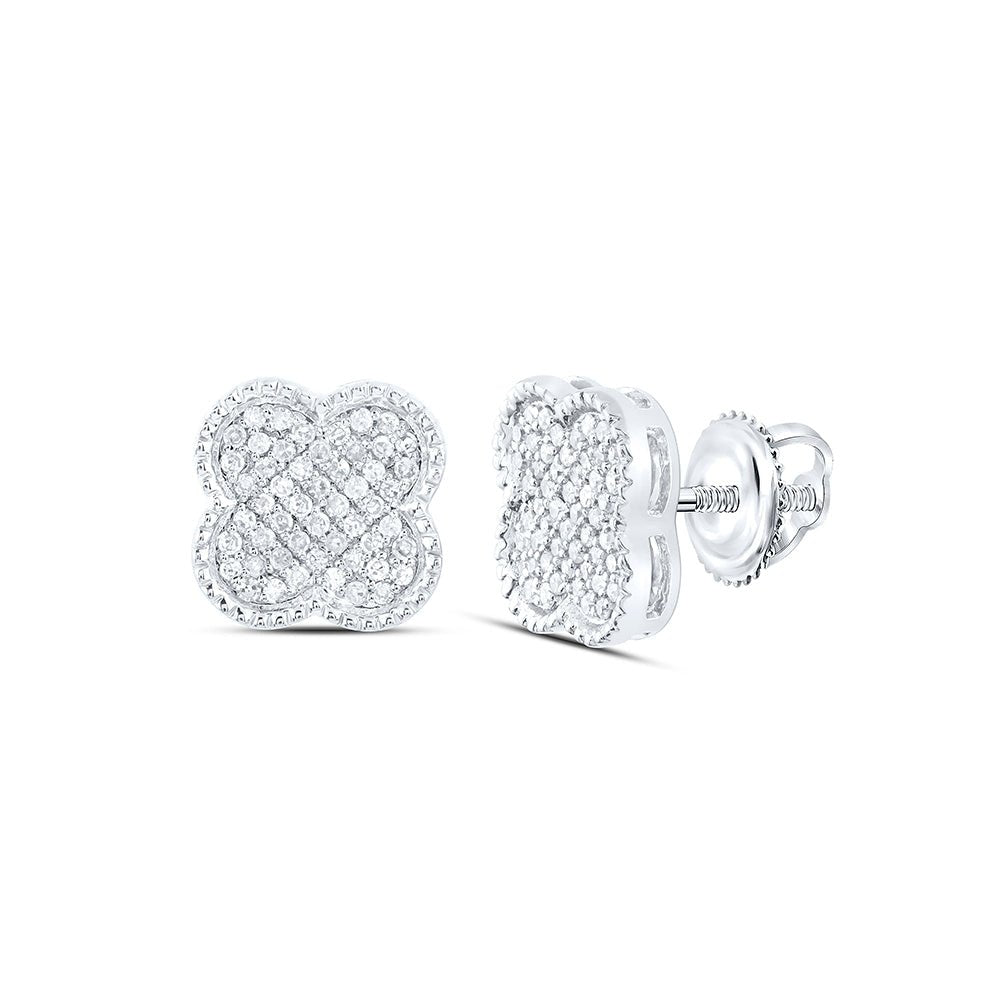 10K White Gold Luxury Diamond Earrings with Elegant Styling - Splendid Jewellery