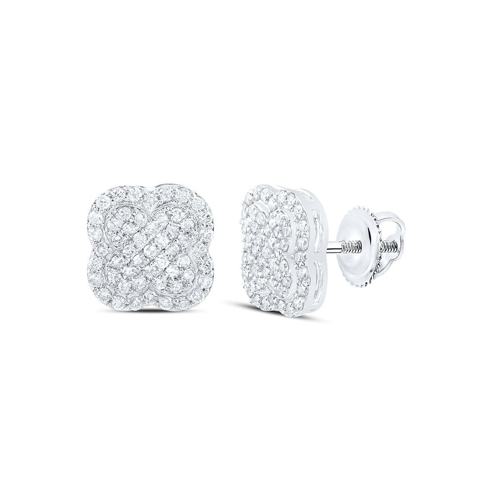 Diamond Earrings in 10K White Gold with Fine Detail - Splendid Jewellery
