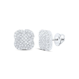 Diamond Earrings in 10K White Gold with Fine Detail - Splendid Jewellery