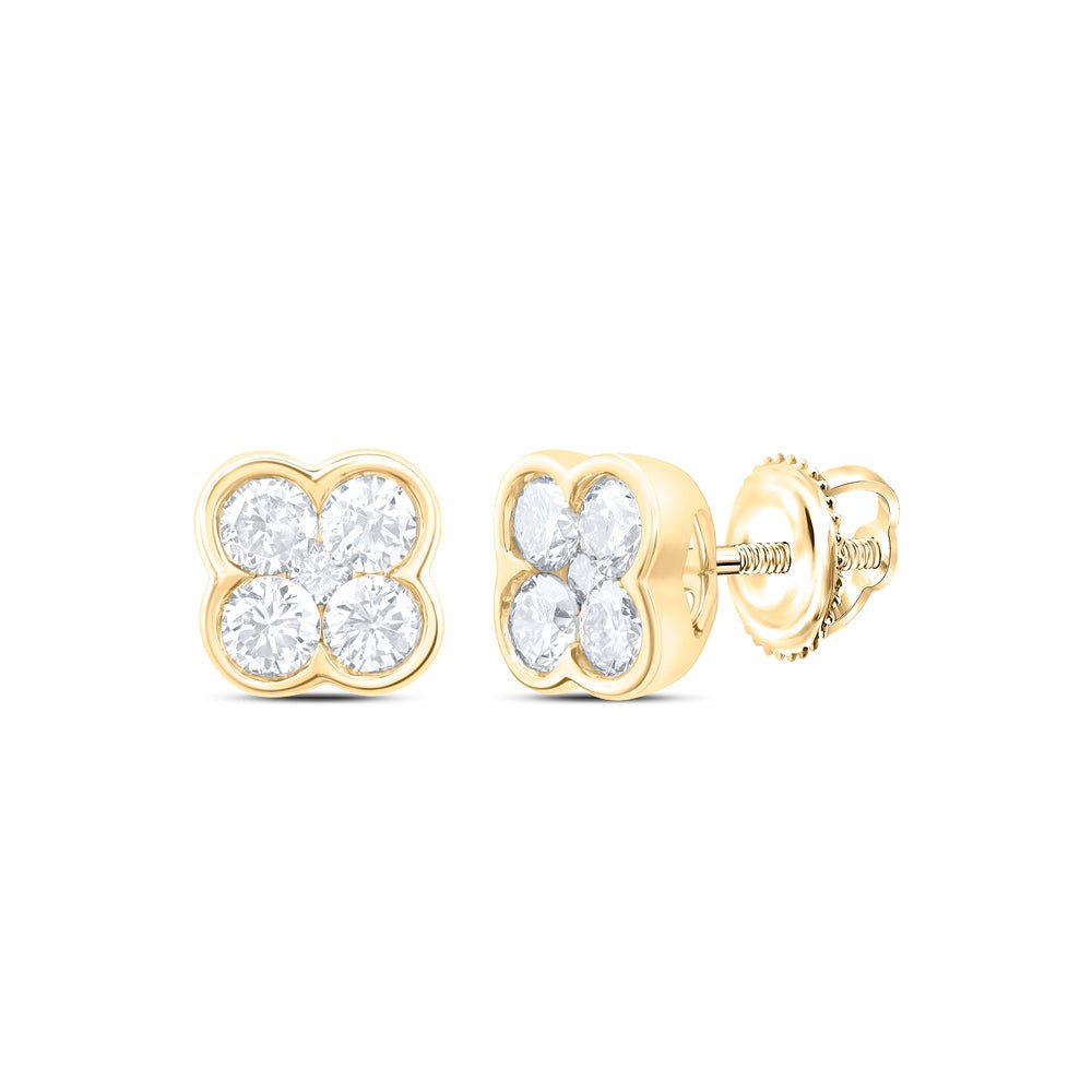 10K Yellow Gold Modern Diamond Earrings for Everyday Wear - Splendid Jewellery