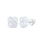 10K White Gold Diamond Earrings 1 Cttw - Splendid Jewellery