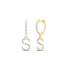 10K Yellow Gold Modern Diamond Earrings with Fine Detail - Splendid Jewellery