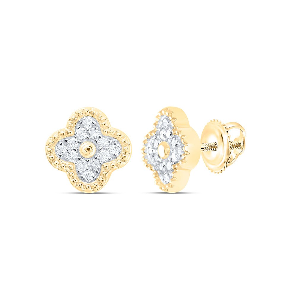 10K Yellow Gold Diamond Earrings for Everyday Wear Gift Edition - Splendid Jewellery