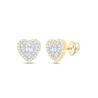10K Yellow Gold Elegant Stud Earrings with Diamond for Everyday Wear - Splendid Jewellery