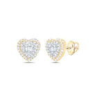 10K Yellow Gold Elegant Stud Earrings with Diamond for Everyday Wear - Splendid Jewellery