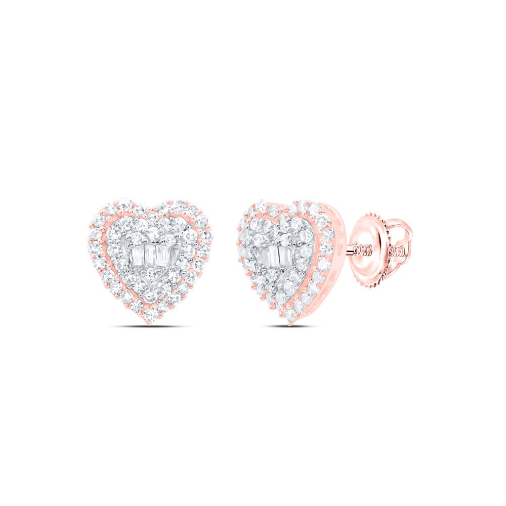 Heart Diamond Stud Earrings 1/4 Cttw - Splendid Jewellery