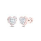 Heart Diamond Stud Earrings 1/4 Cttw - Splendid Jewellery