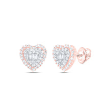Load image into Gallery viewer, Heart Diamond Stud Earrings 1/4 Cttw - Splendid Jewellery