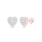 Heart Diamond Stud Earrings 1/4 Cttw - Splendid Jewellery