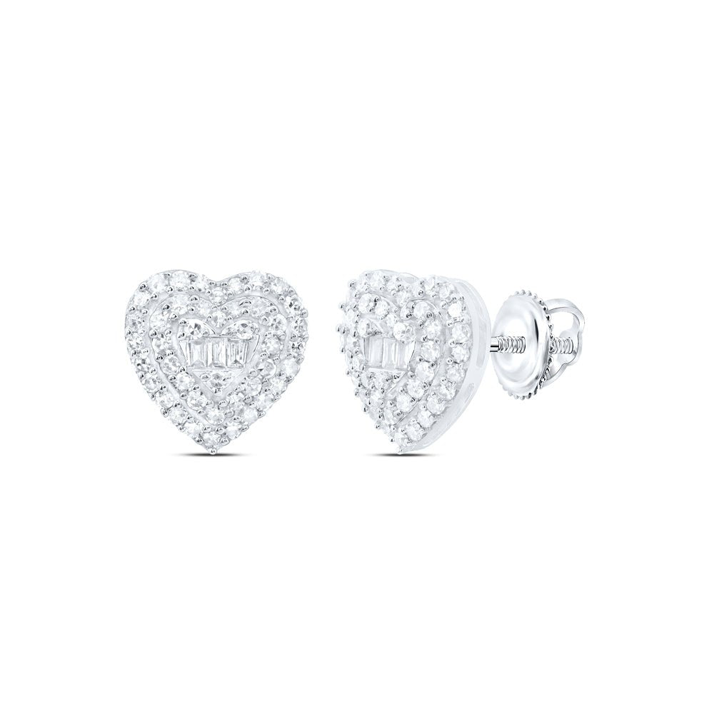 10K White Gold Luxury Diamond Stud Earrings with Elegant Styling - Splendid Jewellery
