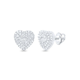 10K White Gold Luxury Diamond Stud Earrings with Elegant Styling - Splendid Jewellery